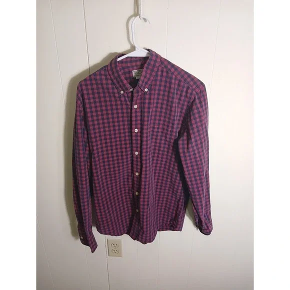 J Crew SDress Shirt Button Up Plaid Long Sleeve Mens Sz M - Picture 1 of 7
